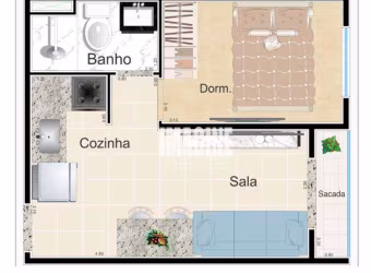 Studio na Vila Formosa com 1 Dormitório, Sacada, 26 m²