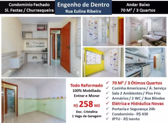 Apartamento 3 quartos e vaga Eng. de Dentro Eulina Ribeiro 70M²