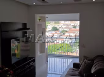 Apartamento de 2 dormitórios, churrasqueira na varanda e lazer completo, com 1 vaga.