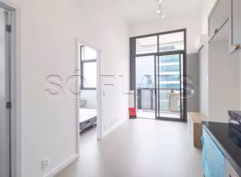 Flat disponível para locação em Moema contendo 34m², 1 dormitório e 1 vaga de garagem.