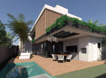 CASA RESIDENCIAL NO BAIRRO VIVAPARK, EM PORTO BELO, SC, COM 255m² PRIVATIVOS, PISCINA, ESPAÇO GOURMET, 04 SUÍTES, E 02 VAGAS DE GARAGEM COBERTAS.