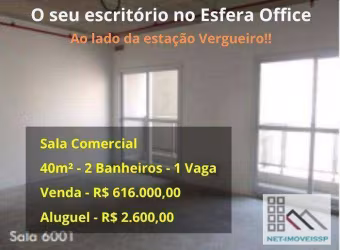 Sala Comercial (40,08m²), 2 Banheiros, 1 Vaga. Ao lado da estação Vergueiro do metrô