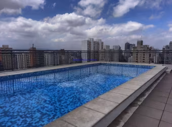 Apartamento 38m², 01 dormitório, 01 banheiro e 01 vaga de garagem.  Condomínio com portaria 24hrs, Churrasqueira, Sauna, Espaço gourmet na área comum,