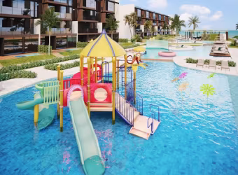 Excelente oportunidade de Flat Jardin com varanda, condomínio Beira Mar em Muro Alto, melhor trecho de mar da região.