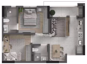 Apartamento com 2 dormitórios à venda, 55 m² por R$ 378.000,00 - Vorstadt - Blumenau/SC