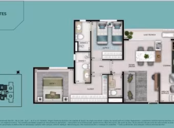 Ágio Wish Gran 29 com 2 suites Apartamento com 2 Quarto(s) e 2 banheiro(s) à Venda, 61.35 por R$ 658.350 no setor Setor Bueno VN21703