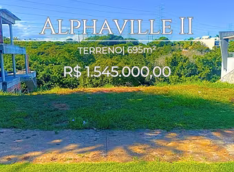 Terreno em condomínio fechado à venda na Rua das Azaléias, 518, Alphaville II, Salvador, 695 m2 por R$ 1.545.000