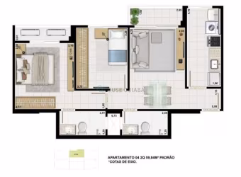 Apartamento com 2 quartos à venda na Avenida A, 00, Terra Nova, Cuiabá, 59 m2 por R$ 490.000