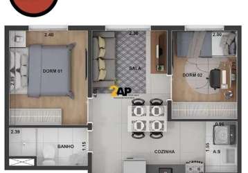 Apartamento com 2 quartos à venda na guido caloi, 1987, jardim são luís, são paulo por r$ 239.110