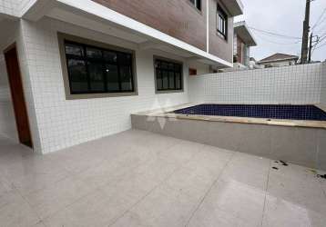 Casa de esquina 03 suítes- quintal -  à  venda na vila belmiro santos com piscina - 140m²