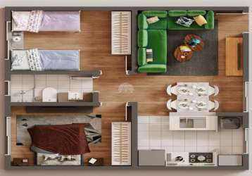 Apartamento com 2 quartos à venda na rua caetano munhoz da rocha, 1080, ouro verde, campo largo, 45 m2 por r$ 220.000