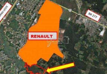 Área à venda, 268837 m² por r$ 16.000.000,00 - roseira - são josé dos pinhais/pr