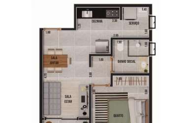 Apartamento à venda em ribeirão preto-sp, nova ribeirânia: 1 quarto, 2 salas, 1 banheiro, 1 vaga, 43.860,00m². venha conferir!