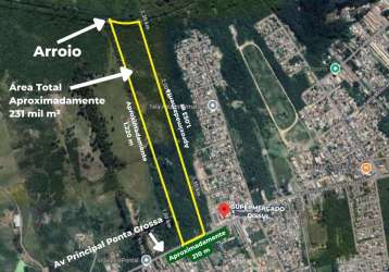 Terreno à venda na avenida principal da ponta grossa, 1289, ponta grossa, porto alegre, 230000 m2 por r$ 8.000.000