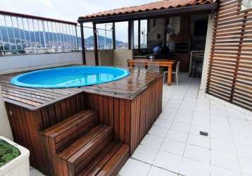 Cobertura com 4 dormitórios à venda, 180 m² por r$ 550.000 - praça seca - rio de janeiro/rj