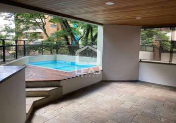 Apartamento para locação, 286 m², 3 suítes, 4 vagas, piscina e churrasqueira na varanda por r$13.48