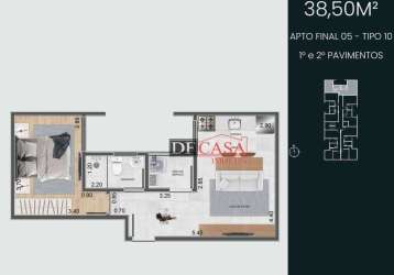 Apartamento com 1 quarto à venda na rua maestro josé tescari, 51, vila granada, são paulo, 38 m2 por r$ 249.000