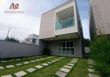 Casa em condomínio fechado com 3 dormitórios à venda, 105 m² por r$ 585.000 - eusébio - eusébio/ce