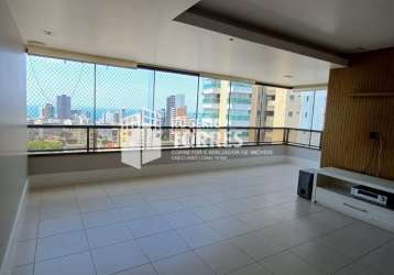 Apartamento a venda de 2 suítes + dependências e 2 garagens, andar alto com vista livre mar na graça