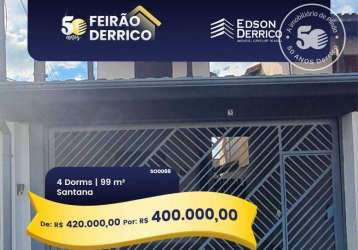 Sobrado com 4 dormitórios à venda, 98 m² por r$ 420.000,00 - santana - pindamonhangaba/sp