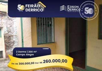 Casa com 2 dormitórios à venda, 199 m² por r$ 300.000,00 - campo alegre - pindamonhangaba/sp