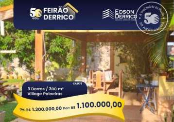 Casa com 3 dormitórios, 300 m² - venda por r$ 1.300.000,00 ou aluguel por r$ 5.550,00/mês - condomínio village paineiras - pindamonhangaba/sp