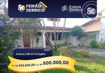 Sobrado com 4 dormitórios à venda, 181 m² por r$ 530.000,00 - crispim - pindamonhangaba/sp