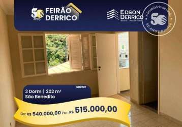 Sobrado com 3 dormitórios à venda, 201 m² por r$ 540.000,00 - são benedito - pindamonhangaba/sp