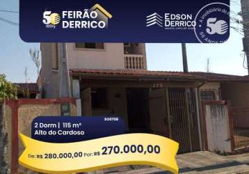 Sobrado com 2 dormitórios à venda, 114 m² por r$ 280.000,00 - alto do cardoso - pindamonhangaba/sp