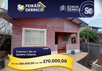 Casa com 3 dormitórios à venda, 130 m² por r$ 280.000,00 - quadra coberta - pindamonhangaba/sp