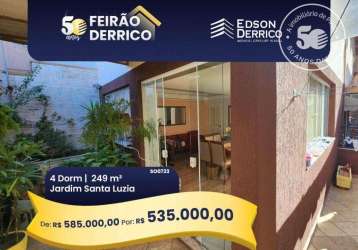 Sobrado com 4 dormitórios à venda, 249 m² por r$ 585.000,00 - jardim santa luzia - pindamonhangaba/sp