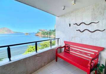 Apartamento frente mar todo montado à venda por r$ 2.800.000 - niterói/rj