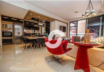 Cobertura linda com design de interior, 3 dormitórios à venda, 180 m² por r$ 1.450.000,00 - pe pequeno - niterói/rj