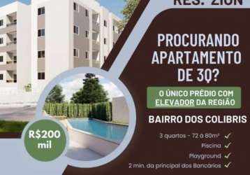 Apartamento com 3 dormitórios à venda por r$ 202.890,00 - cidade dos colibris - joão pessoa/pb