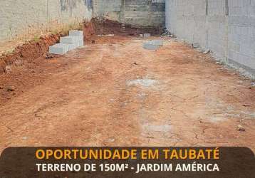 Terreno à venda, 150 m² por r$ 115.000,00 - jardim américa - taubaté/sp