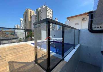 Casa nova com 3 dormitórios suítes, lazer com piscina à venda, 155 m² por r$ 1.450.000 - embaré - santos/sp