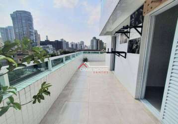 Apartamento garden com 2 dormitórios, 94 m² - venda por r$ 782.000,00 ou aluguel por r$ 5.400,02/mês - embaré - santos/sp