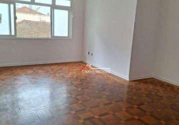 Apartamento com 124 m2, 3 dormitórios, garagem fechada, na aparecida - santos/sp