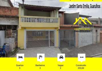 Casa para venda em guarulhos, jardim santa emilia, 3 dormitórios, 2 banheiros, 2 vagas