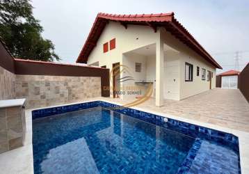 Casa geminada lado pista 500mts do mar com piscina em itanhaém!!