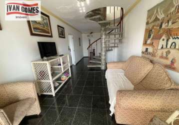 Cobertura com 3 dormitórios para alugar, 180 m² por r$ 4.800,00/mês - asturias - guarujá/sp