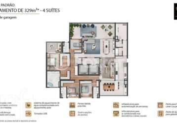 Apartamento com 4 quartos à venda na avenida ibirapuera, 14500, indianópolis, são paulo, 311 m2 por r$ 11.008.000