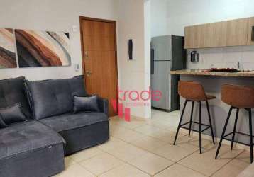 Apartamento mobiliado e decorado para locação de 01 quarto no bairro jardim nova aliança sul em ribeirão preto completo em armários.