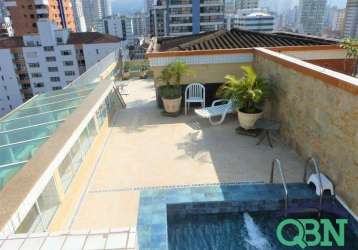 Cobertura à venda, 258 m² por r$ 1.699.000,00 - gonzaga - santos/sp