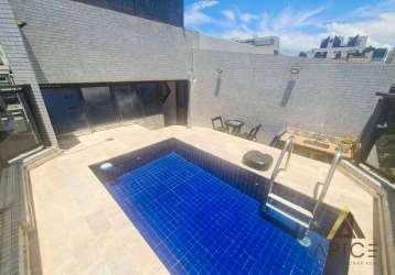 !!!oportunidade!!! linda cobertura duplex à 01 quadra da praia com 106m² úteis - piscina - 02 dorm. - 02 w.c - 02 vagas por r$ 1.090m - boqueirão