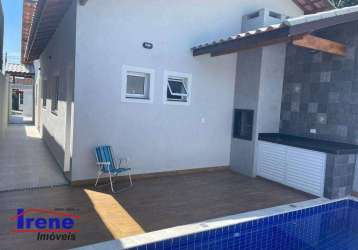 Casa nova, lado praia com 2 dormitórios à venda, 74 m² por r$ 435.000 - balneário jardim de itanhaém (f/grandesp) - itanhaém/sp