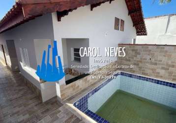 Casa nova 2 dormitórios suíte piscina financiamento bancário mongaguá