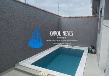 Casa nova 2 dormitorios condominio piscina financiamento bancario itanhaem