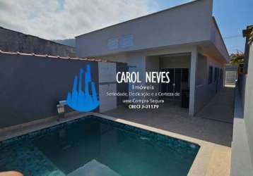 Casa nova 2 dormitorios suite piscina financiamento bancario itanhaem