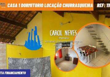 Casa 1 dormitorio temporada churrasqueira lado pista mongagua